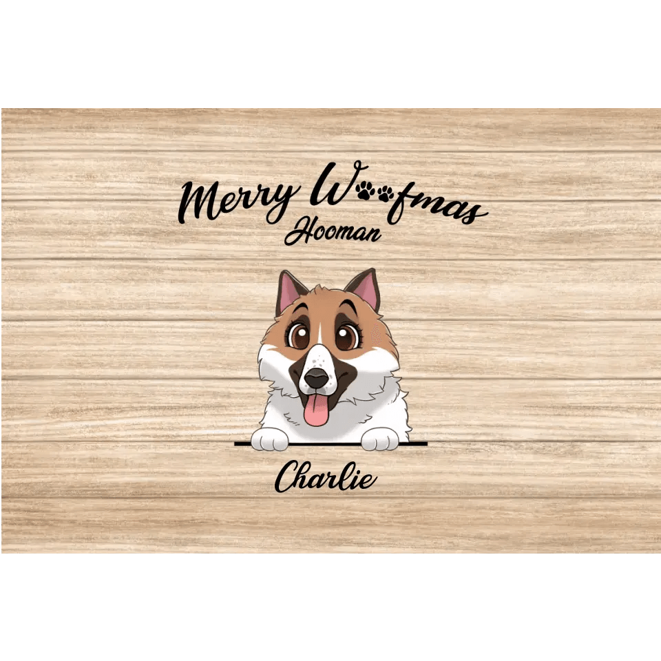 Merry Woofmas - Custom Name - Personalized Gifts For Dog Lovers - Round Rug from PrintKOK costs $ 111.99