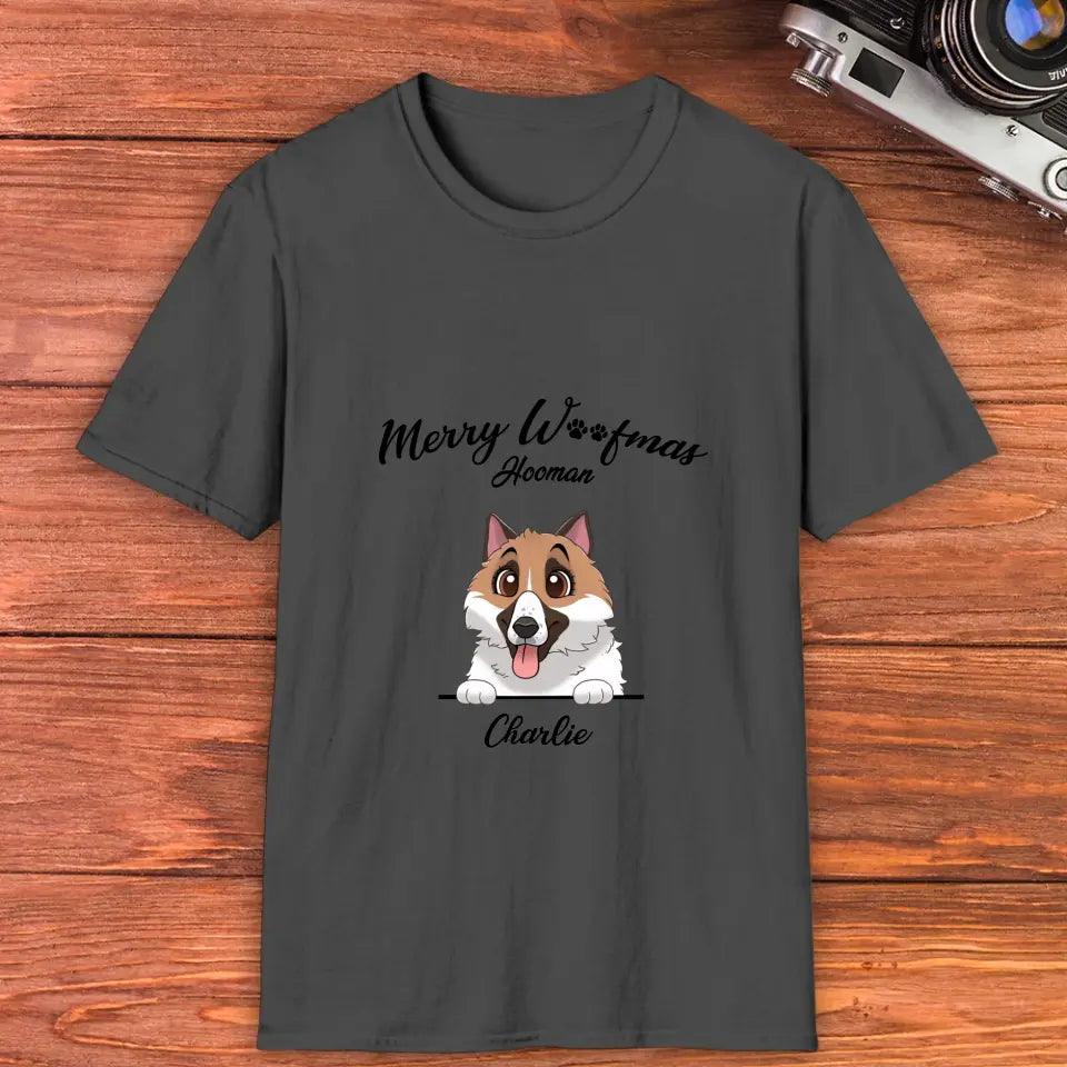 Merry Woofmas - Personalized T-Shirt (Dark) from PrintKOK costs $ 37.99