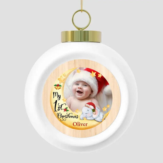 My First Christmas - Custom Photo - Personalized Gifts For Baby - Ceramic Ornament from PrintKOK costs $ 19.99