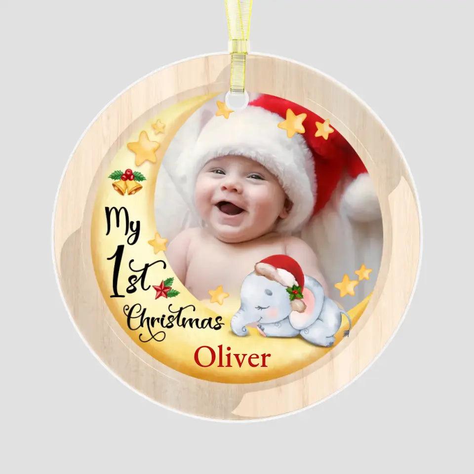 My First Christmas - Custom Photo - Personalized Gifts For Baby - Ceramic Ornament from PrintKOK costs $ 26.99