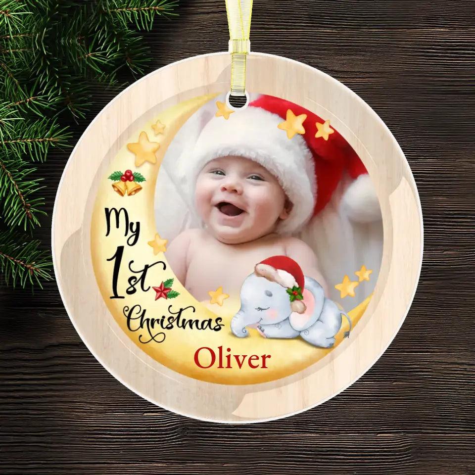 My First Christmas - Custom Photo - Personalized Gifts For Baby - Ceramic Ornament from PrintKOK costs $ 23.99