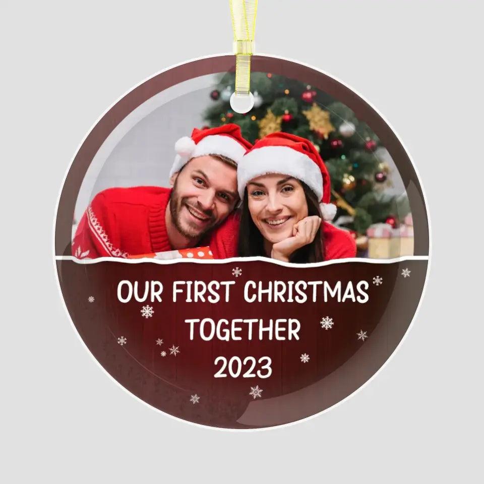 My First Christmas Together - Custom Photo - Personalized Gifts For Couple - Metal Ornament from PrintKOK costs $ 26.99