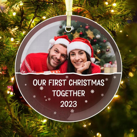 My First Christmas Together - Custom Photo - Personalized Gifts For Couple - Metal Ornament from PrintKOK costs $ 19.99