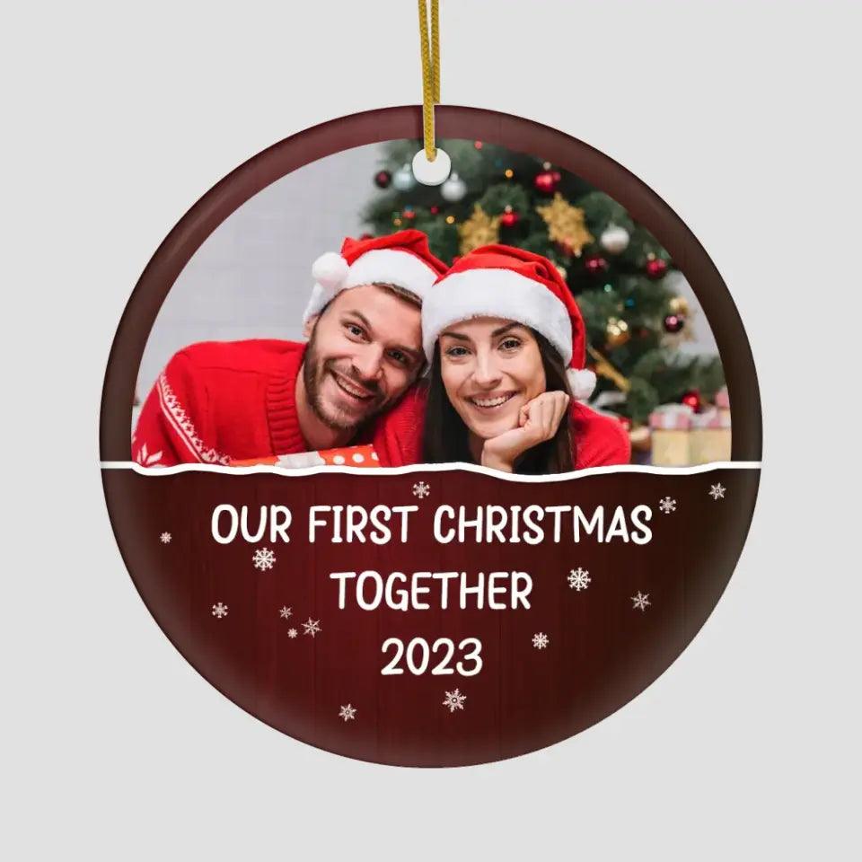 My First Christmas Together - Custom Photo - Personalized Gifts For Couple - Metal Ornament from PrintKOK costs $ 23.99