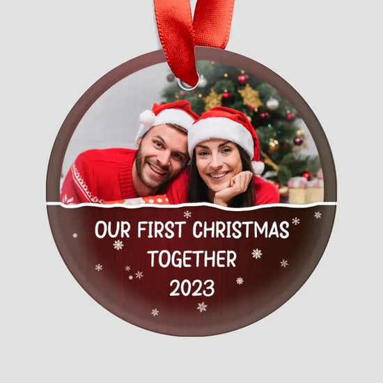 My First Christmas Together - Custom Photo - Personalized Gifts For Couple - Metal Ornament from PrintKOK costs $ 23.99