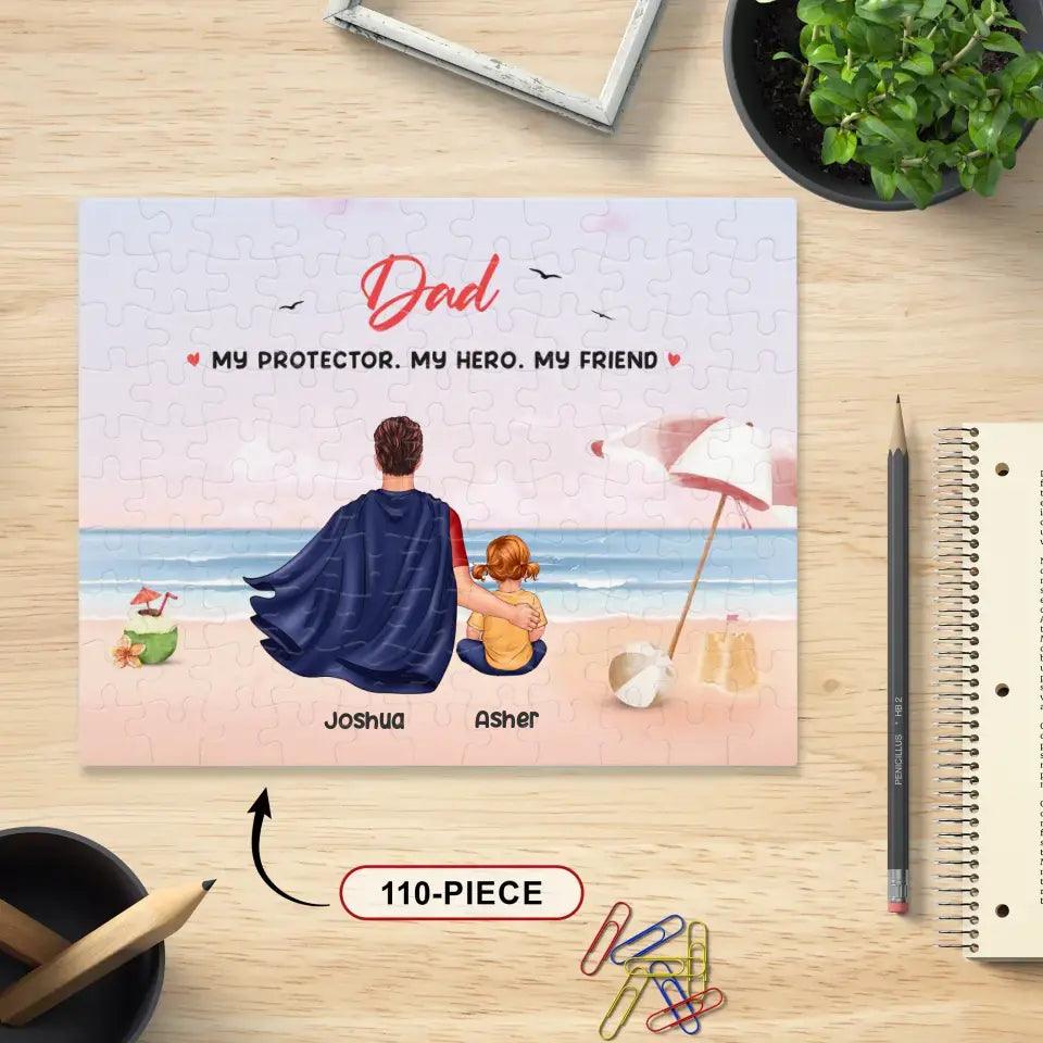 My Protector - Custom Name - Personalized Gifts For Dad - Jigsaw Puzzle from PrintKOK costs $ 29.99