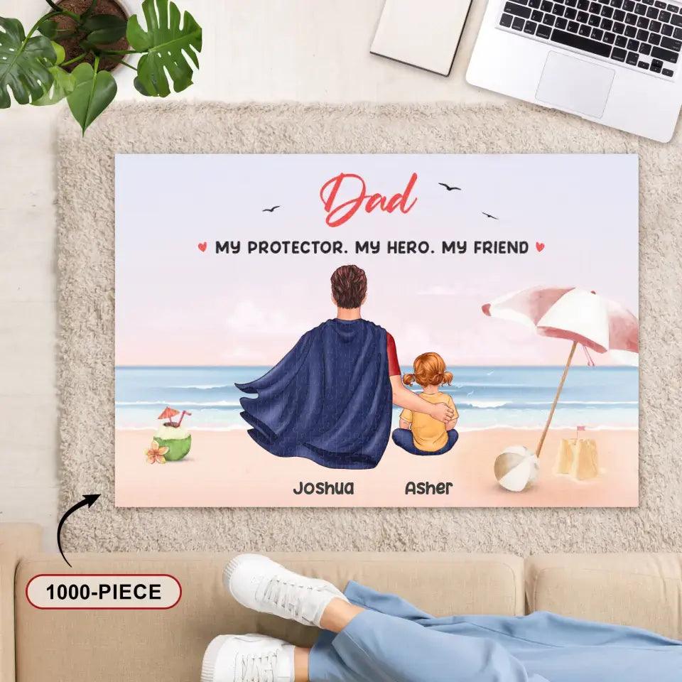 My Protector - Custom Name - Personalized Gifts For Dad - Jigsaw Puzzle from PrintKOK costs $ 39.99