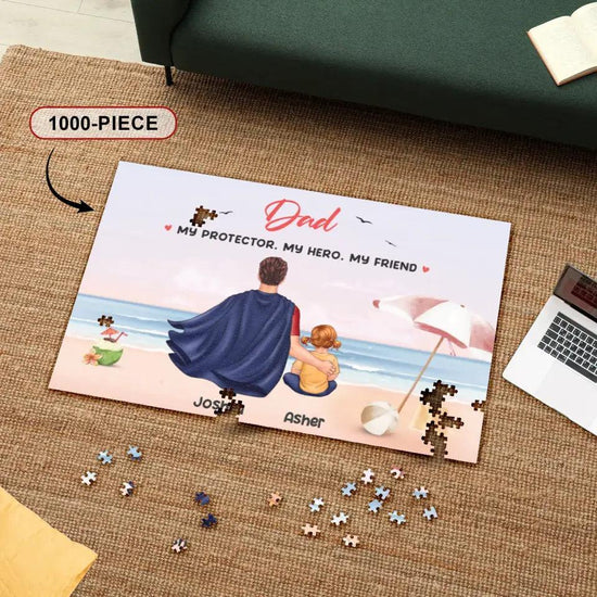 My Protector - Custom Name - Personalized Gifts For Dad - Jigsaw Puzzle from PrintKOK costs $ 28.99