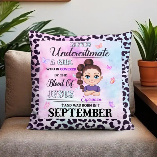 Never Underestimate - Custom Month - Personalized Gifts For Daughter - Pillow from PrintKOK costs $ 38.99
