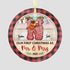 Our First Christmas As Mr & Mrs - Custom Character 
- Personalized Gifts For Couples - Glass Ornament from PrintKOK costs $ 26.99