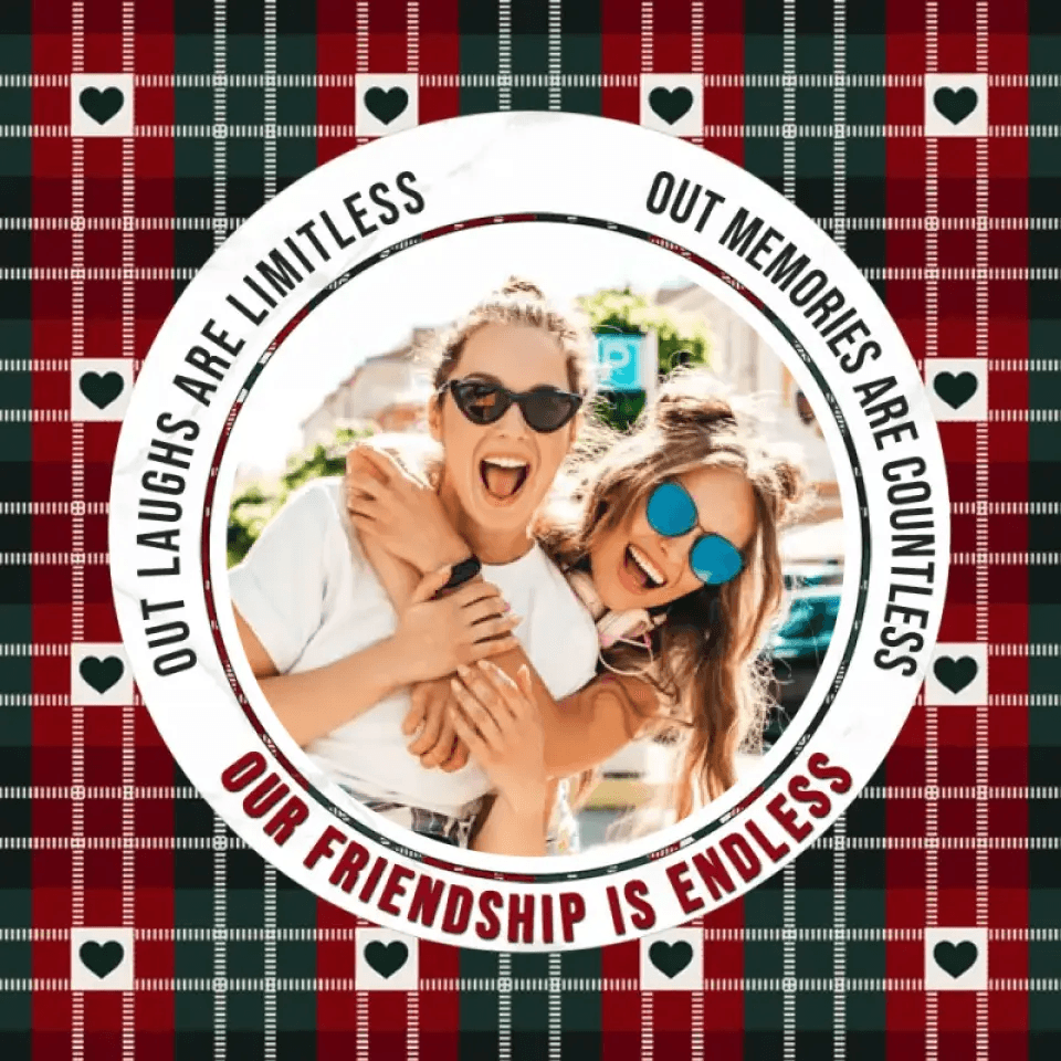 Our laughs are limitless - Custom Photo - Personalized Gifts For Besties - Metal Ornament from PrintKOK costs $ 19.99