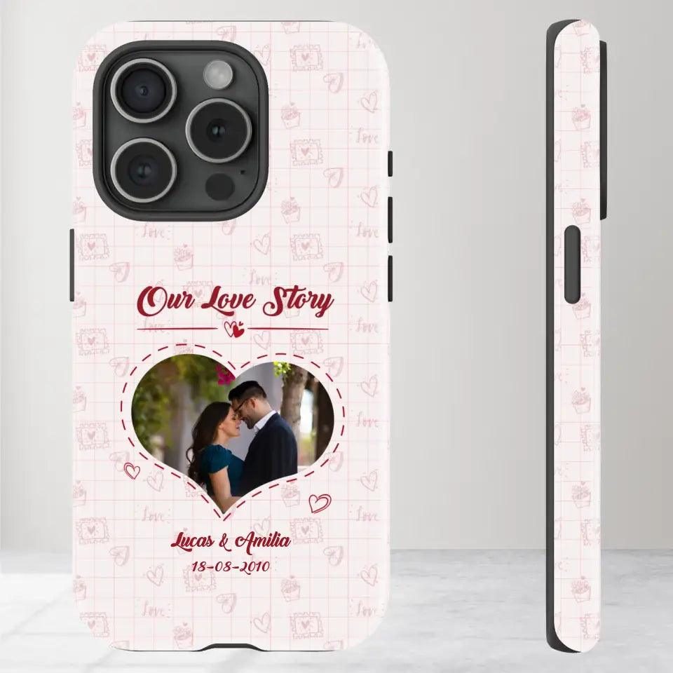 Our Love Story - Personalized Gifts for Couples - iPhone Tough Phone Case from PrintKOK costs $ 29.99