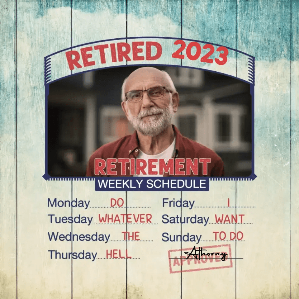 Retirement Weekly Schedule - Custom Photo - Personalized Gifts For Grandpa - Pillow from PrintKOK costs $ 38.99