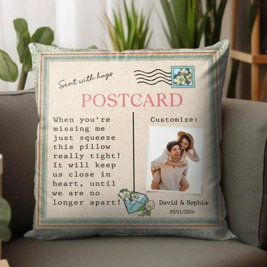 Sent With Hugs - Custom Photo - Personalized Gifts For Couple - Pillow from PrintKOK costs $ 39.99