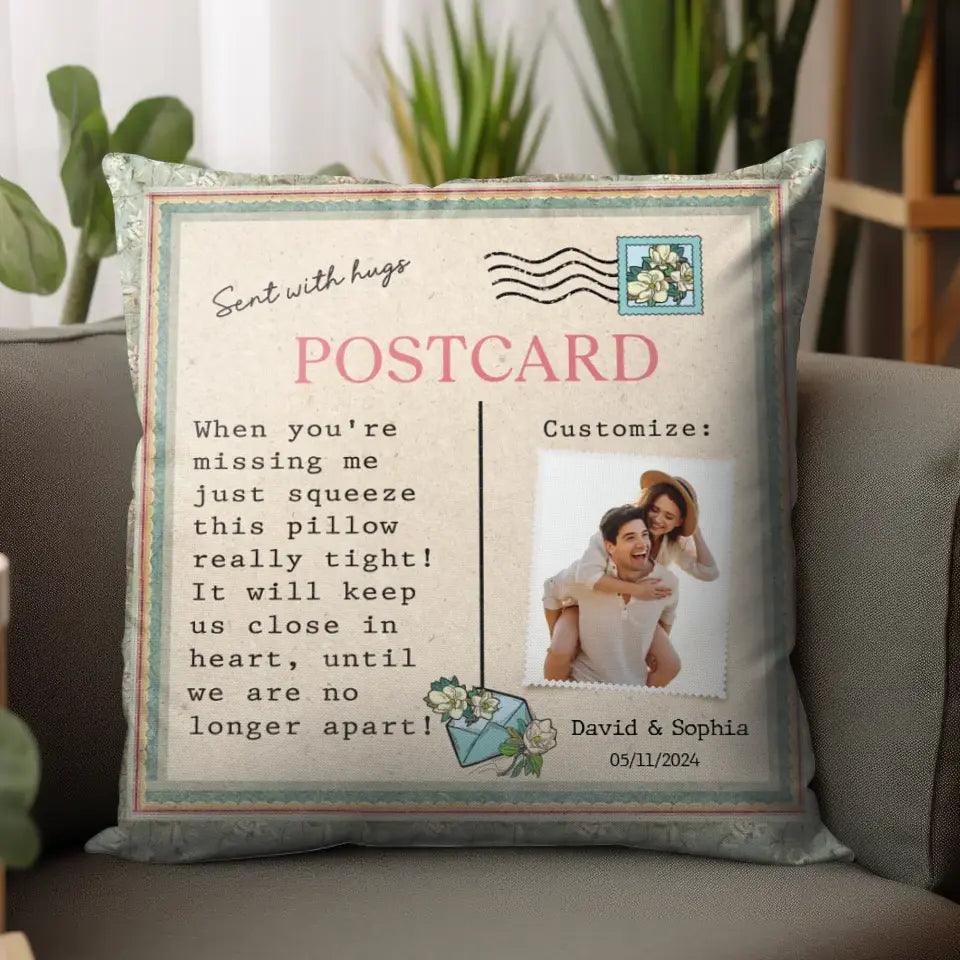 Sent With Hugs - Custom Photo - Personalized Gifts For Couple - Pillow from PrintKOK costs $ 41.99