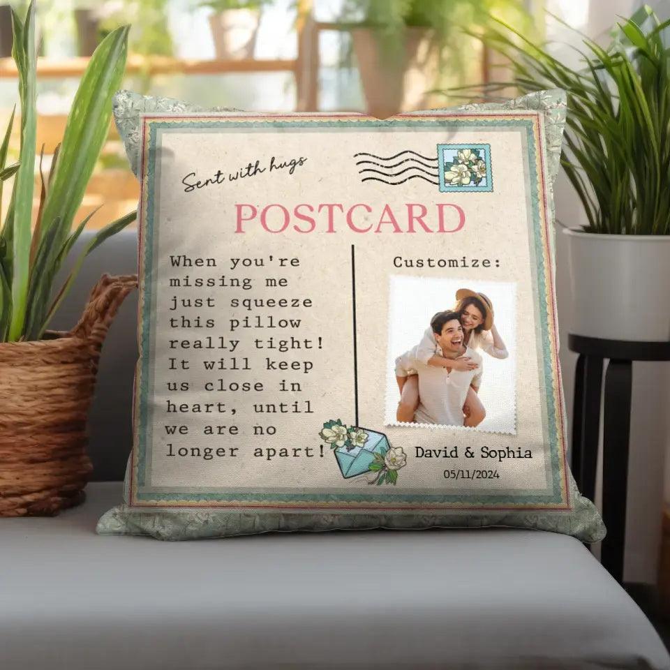 Sent With Hugs - Custom Photo - Personalized Gifts For Couple - Pillow from PrintKOK costs $ 38.99