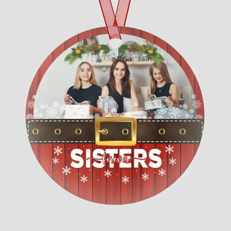 Sister Forever - Custom Photo - Personalized Gifts For Besties - Ceramic Ornament from PrintKOK costs $ 19.99