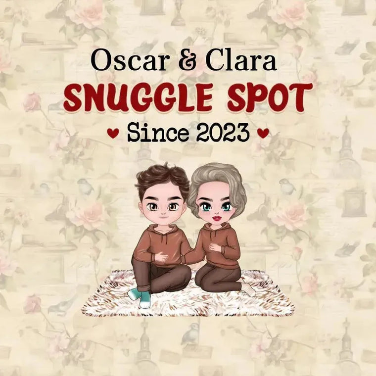 Snuggle Spot - Custom Date - Personalized Gifts For Couples - Glass Ornament from PrintKOK costs $ 26.99