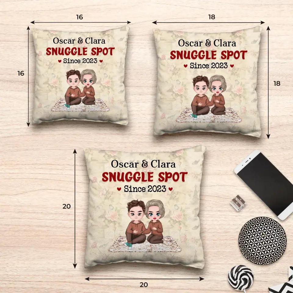 Snuggle Spot - Custom Name - Personalized Gifts For Couple - Pillow from PrintKOK costs $ 38.99