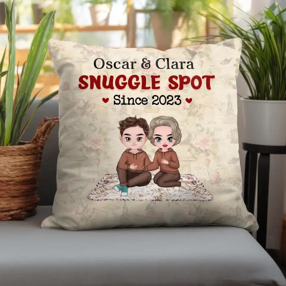 Snuggle Spot - Custom Name - Personalized Gifts For Couple - Pillow from PrintKOK costs $ 39.99