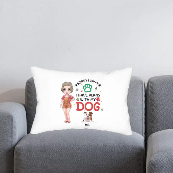Sorry I Can't I Have Plans With My Dog - Custom 
 Name - Personalized Gifts For Dog Lovers - Blanket from PrintKOK costs $ 47.99
