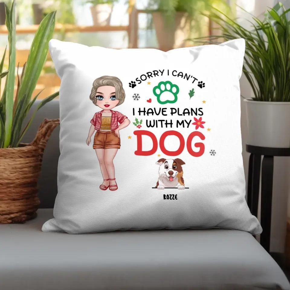 Sorry I Can't I Have Plans With My Dog - Custom Name - Personalized Gifts For Dog Lovers - Pillow from PrintKOK costs $ 38.99