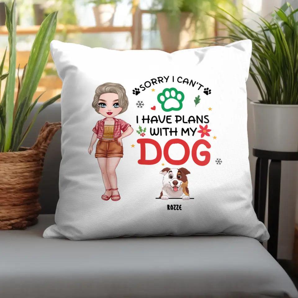 Sorry I Can't I Have Plans With My Dog - Custom Name - Personalized Gifts For Dog Lovers - Pillow from PrintKOK costs $ 38.99