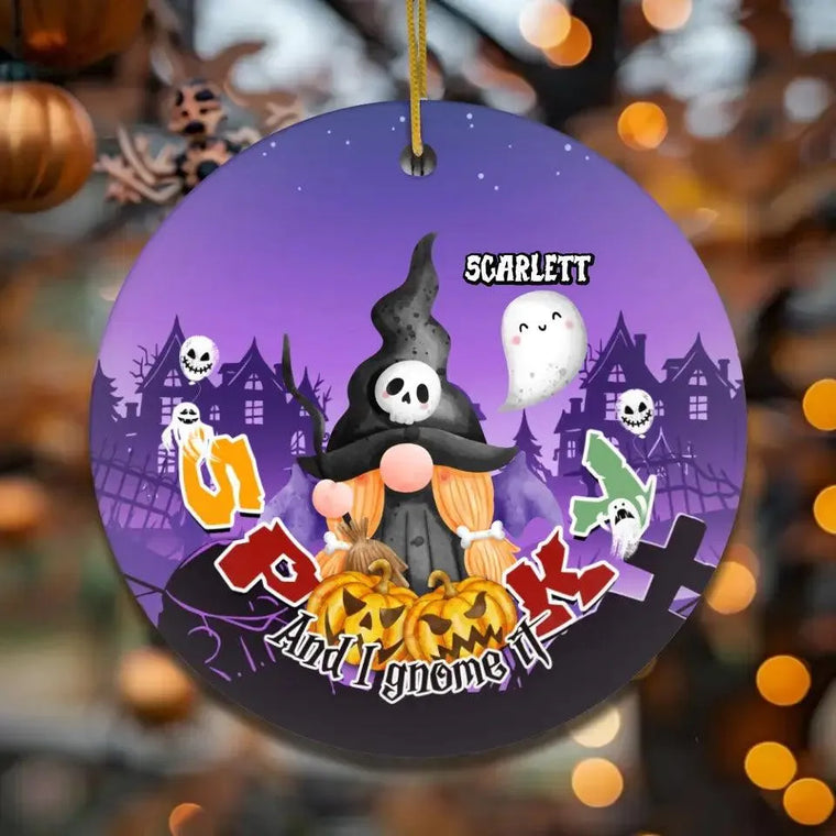 Spooky And I Gnome It - Custom Name - Personalized Gifts For Family - Ceramic Ornament from PrintKOK costs $ 23.99