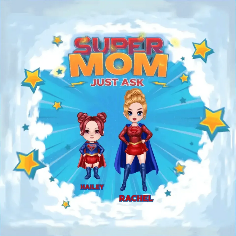 Super Mom, Just Ask - Custom Name - Personalized Gifts For Mom - Tufted Pillow from PrintKOK costs $ 78.99