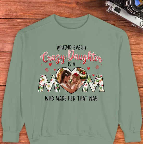 The Love Between Crazy Daughter & Mom - Custom Photo - Personalized Gifts For Family - Sweater from PrintKOK costs $ 45.99