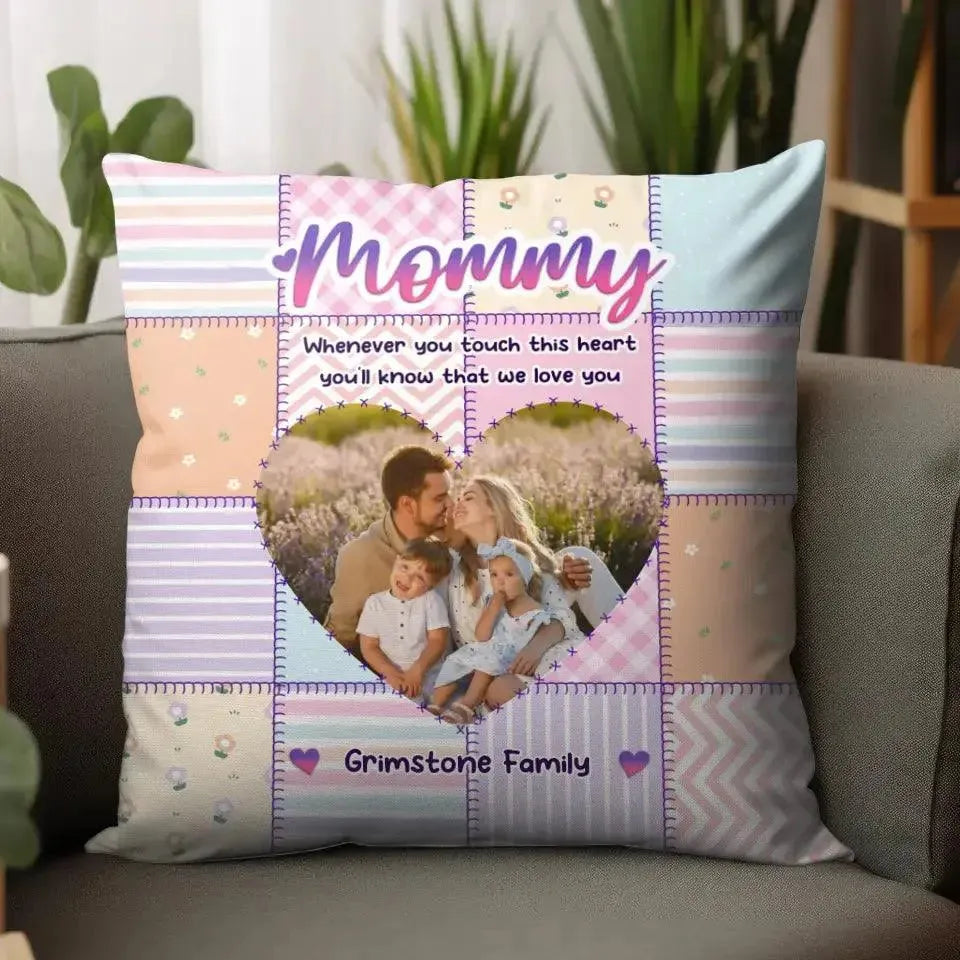 Touch This Heart Mommy - Custom Photo - Personalized Gifts For Mom - Pillow from PrintKOK costs $ 38.99