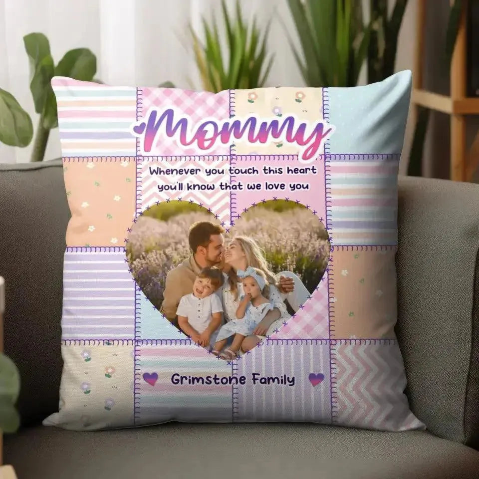 Touch This Heart Mommy - Custom Photo - Personalized Gifts For Mom - Pillow from PrintKOK costs $ 39.99