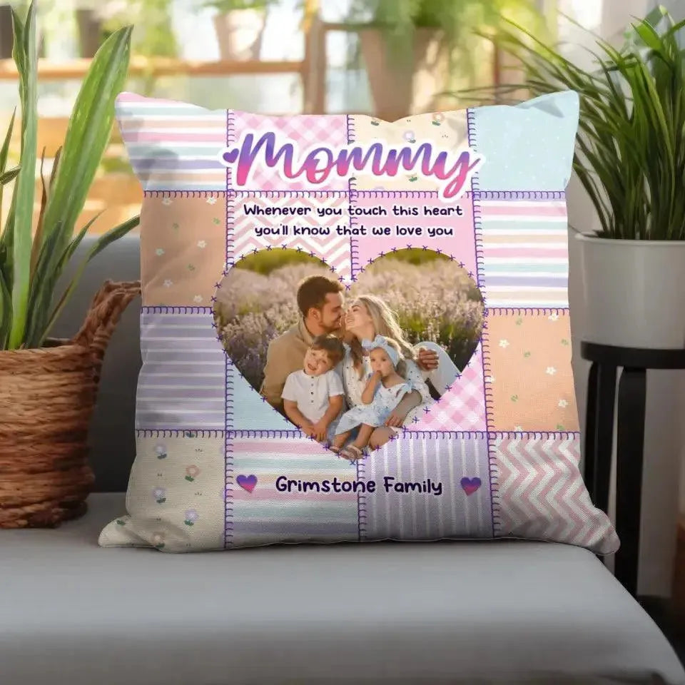 Touch This Heart Mommy - Custom Photo - Personalized Gifts For Mom - Pillow from PrintKOK costs $ 38.99