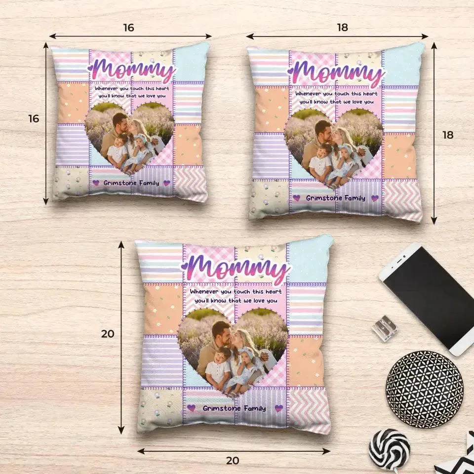 Touch This Heart Mommy - Custom Photo - Personalized Gifts For Mom - Pillow from PrintKOK costs $ 38.99