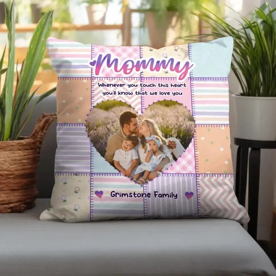 Touch This Heart Mommy - Custom Photo - Personalized Gifts For Mom - Pillow from PrintKOK costs $ 38.99