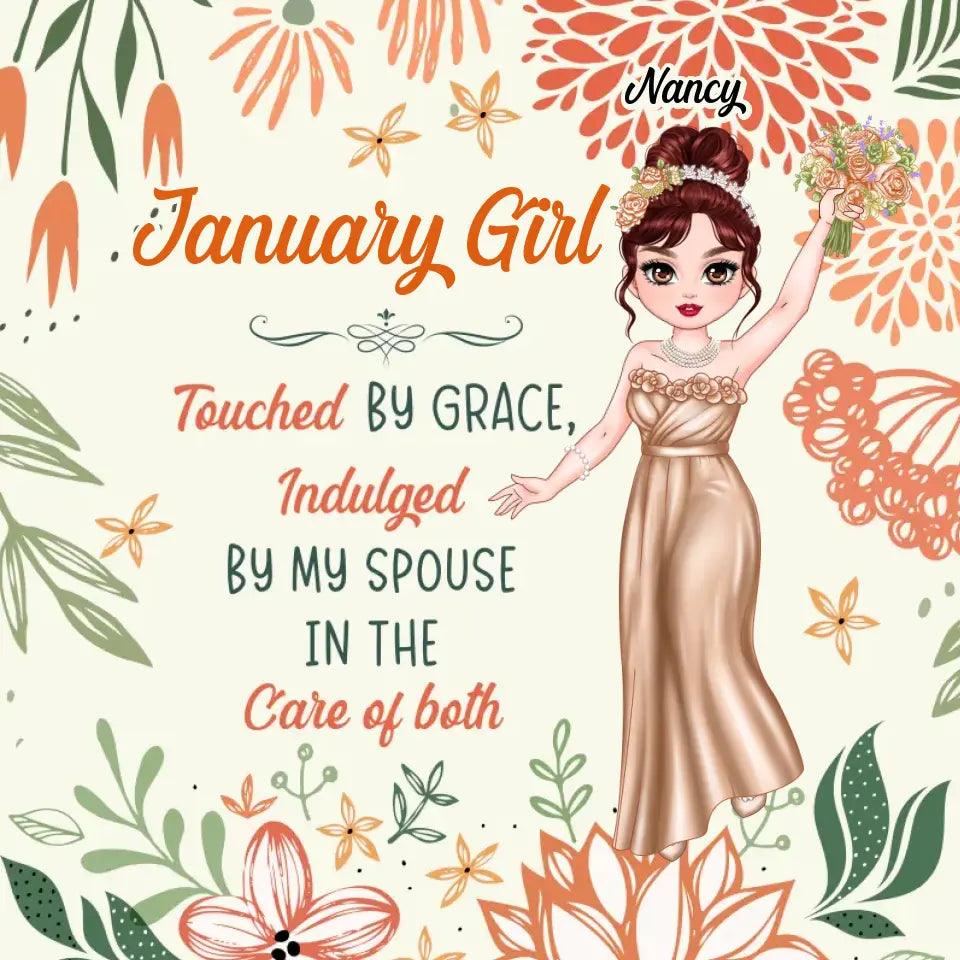 Touched By Grace - Custom Month - 
 Personalized Gifts For Her - Pillow from PrintKOK costs $ 38.99