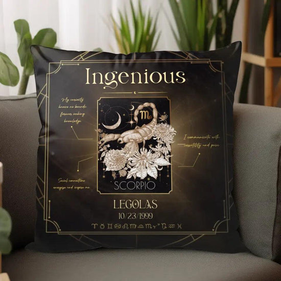 Versatility And Poise - Custom Zodiac - 
 Personalized Gifts For Him - Pillow from PrintKOK costs $ 39.99