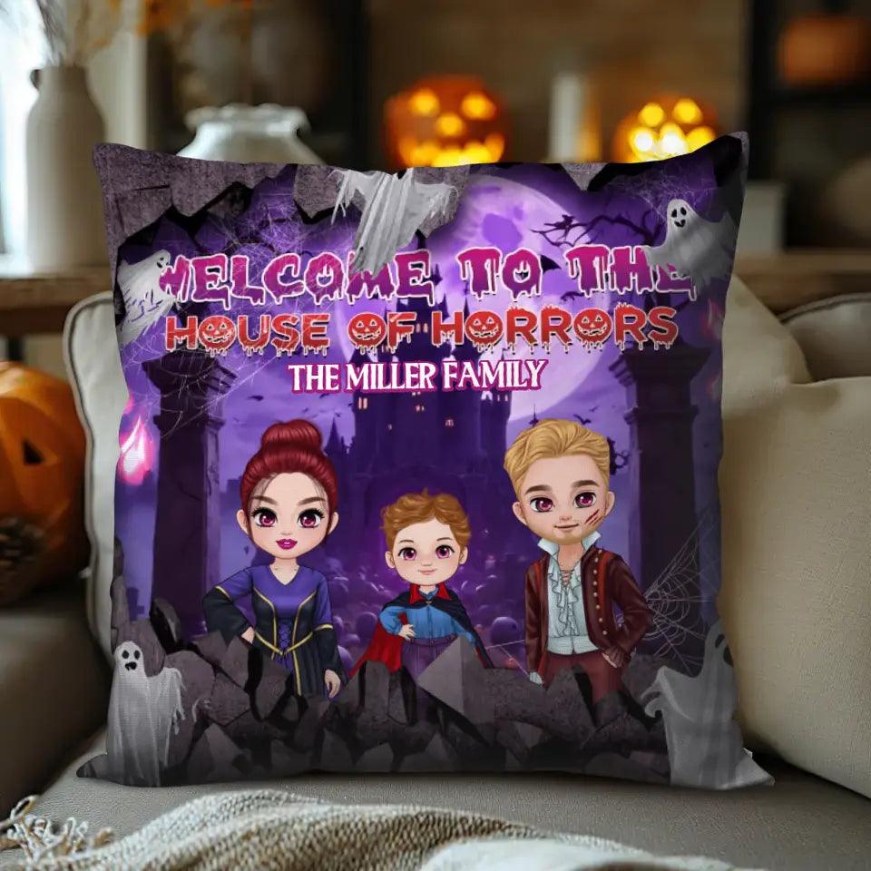 Welcome To The House Of Horrors - Custom Text - Personalized Gifts For Family - Pillow from PrintKOK costs $ 39.99