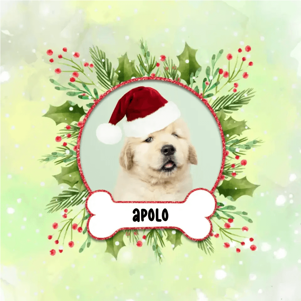 Woofy Christmas - Custom Photo - Personalized Gifts For Dog Lovers - Acrylic With Ribbon Ornament from PrintKOK costs $ 23.99
