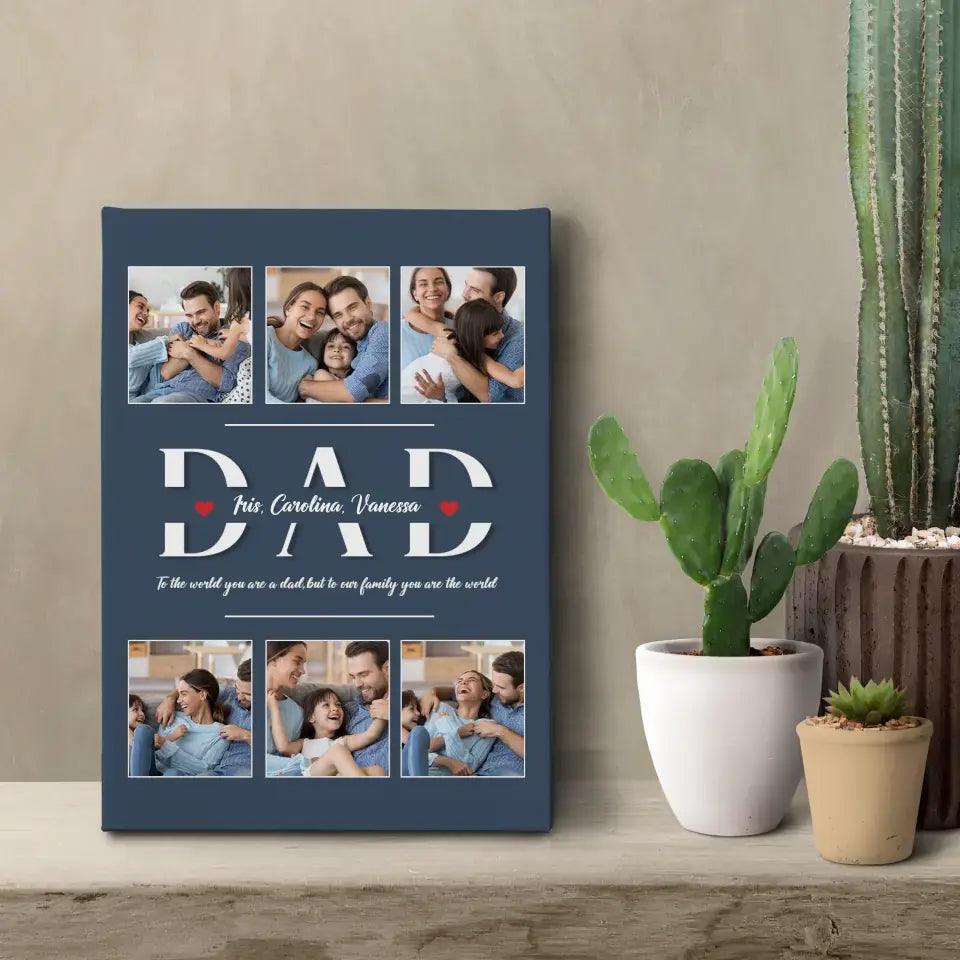 You Are The World - Custom Photo - Personalized Gifts For Dad - Canvas Photo Tiles from PrintKOK costs $ 24.99