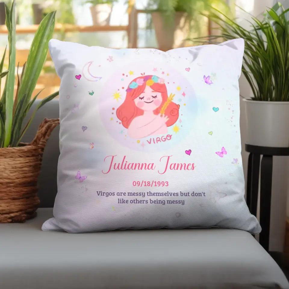 Zodiac Girl - Custom Zodiac - Personalized Gifts For Her - Pillow from PrintKOK costs $ 39.99