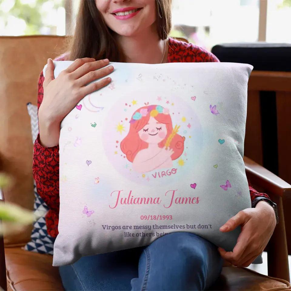 Zodiac Girl - Custom Zodiac - Personalized Gifts For Her - Pillow from PrintKOK costs $ 38.99