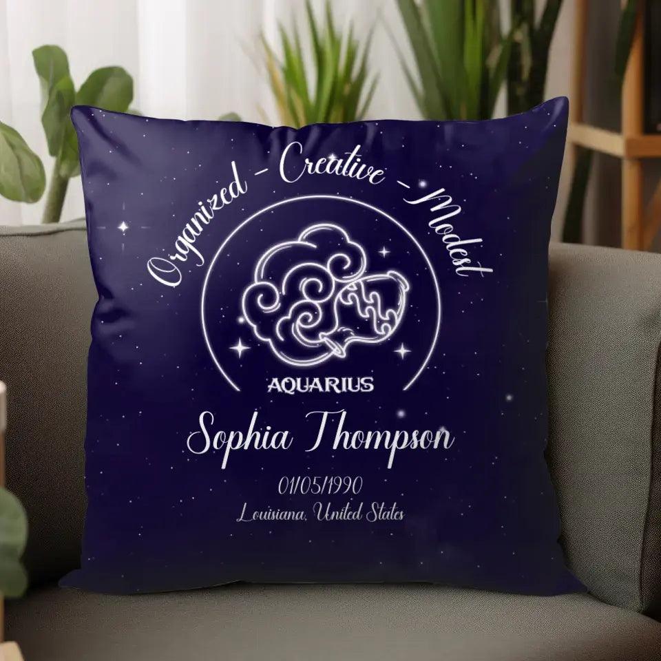 Zodiac Signs - Custom Zodiac - Personalized Gifts For Her - Pillow from PrintKOK costs $ 39.99